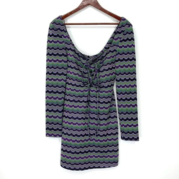 knee length dresses for ladies Zara multicolour striped block knit dress  The Frockery